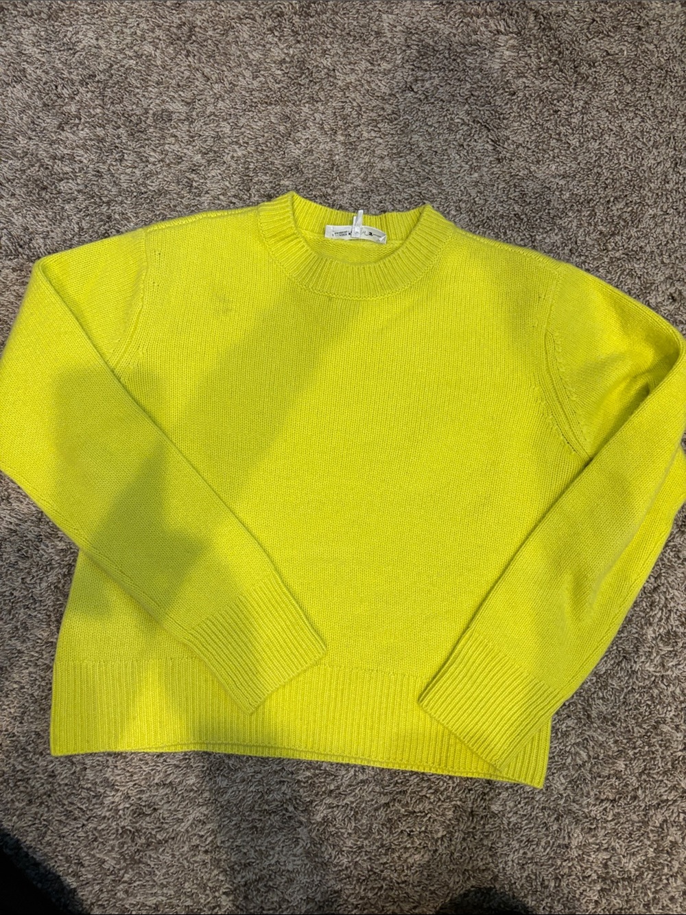 Frame Denim Neon Yellow Crewneck Sweater